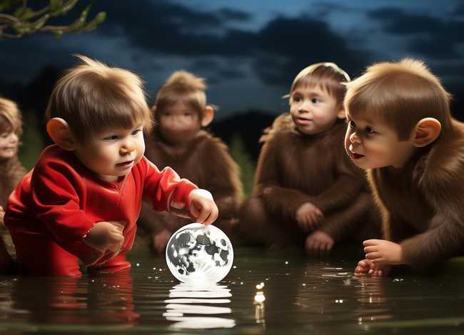 猴子捞月的故事幼儿表演；幼儿故事猴子捞月精简版