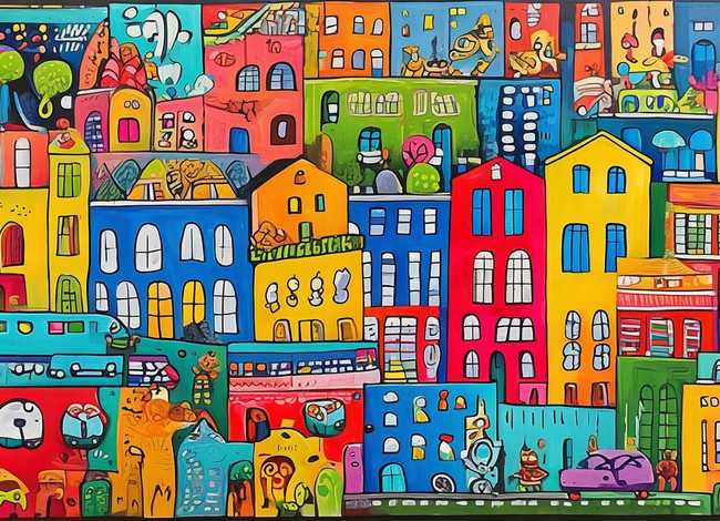 儿童城市绘画图片大全、儿童城市绘画图片大全带文字