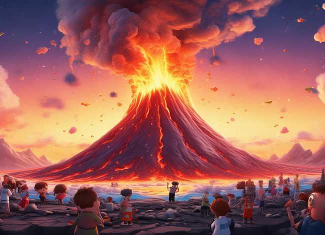 火山爆发视频儿童；火山爆发 儿童动画