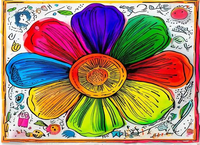 儿童故事七色花封面简单手抄报简单、七色花故事手抄报简笔画