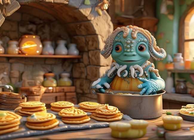 儿童故事章鱼叔叔的烤饼；章鱼的故事绘本