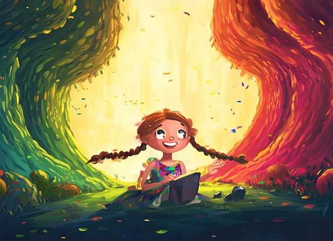 比画风儿童故事绘画本、比画风这个故事发生在什么和什么之间