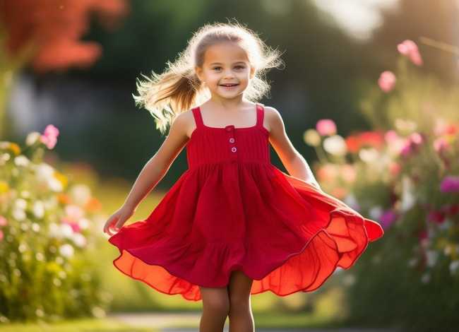 小童美女，小美女儿童图片红裙子