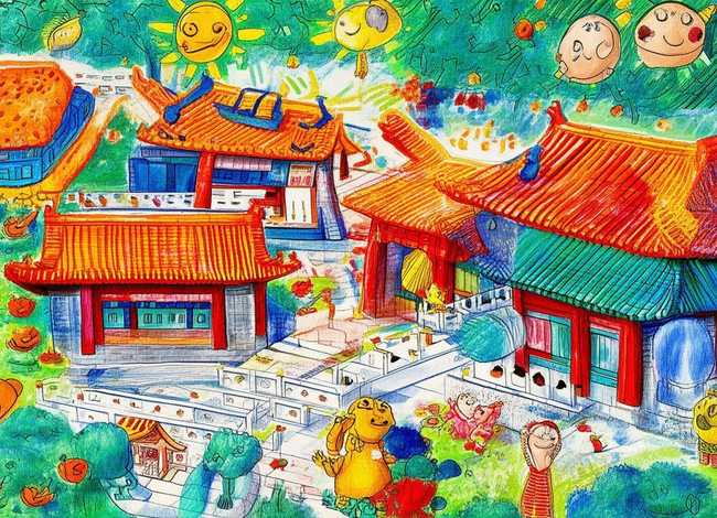 黄帝陵儿童绘画；黄帝陵儿童绘画图片