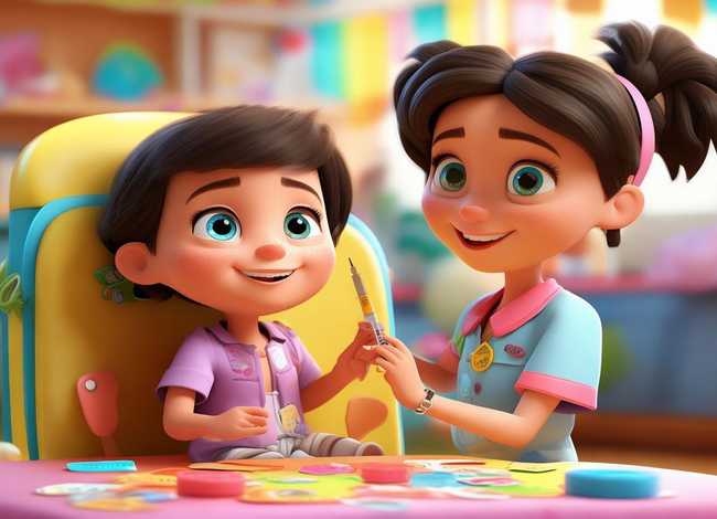 儿童打针的图片；儿童打针的图片卡通