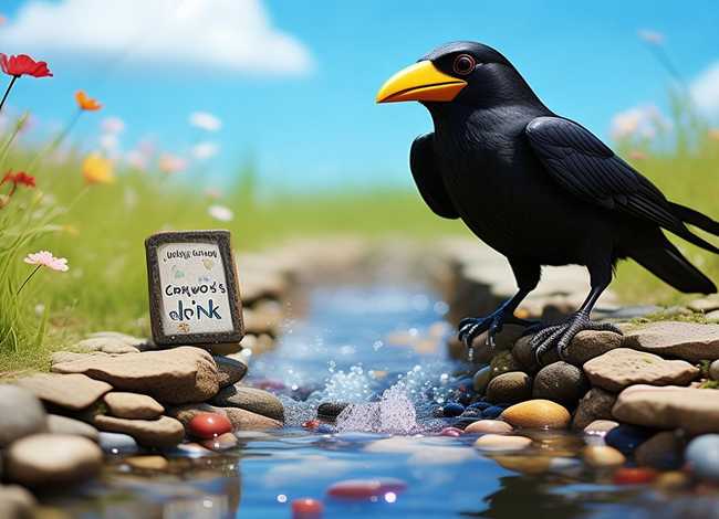 儿童绘画乌鸦喝水、儿童画乌鸦喝水教案