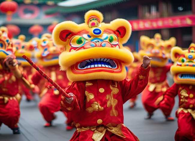 儿童舞狮简笔画简单；儿童舞狮简笔画