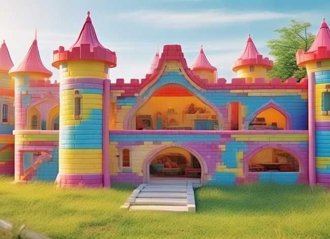 儿童城堡图片；儿童城堡图片大全可以玩可以睡觉的那种