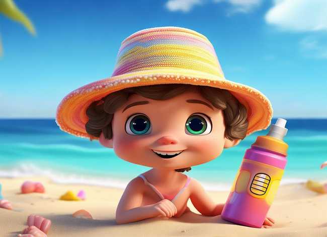 儿童防晒动画、儿童防晒动画图片