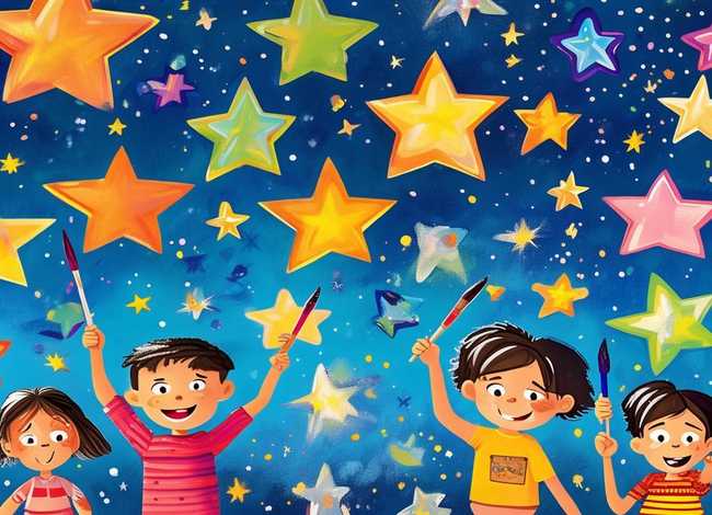 星星儿童画图片，星星画画图片大全图片儿童