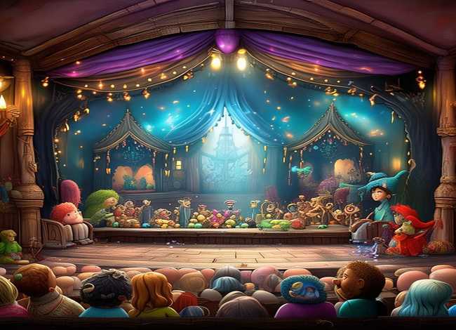 剧场童话故事；童话剧场简笔画