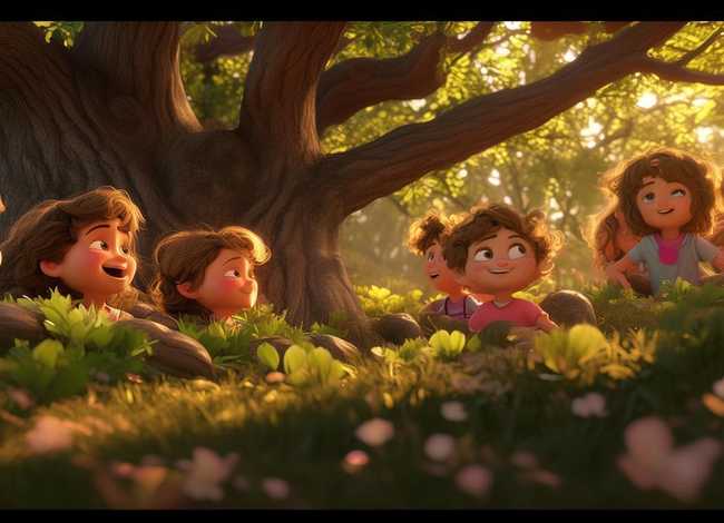 儿童故事树荫视频，树荫幼儿故事视频