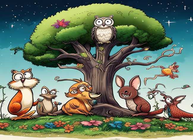 动物童话故事连环画4幅图片，动物故事连环画图片4张