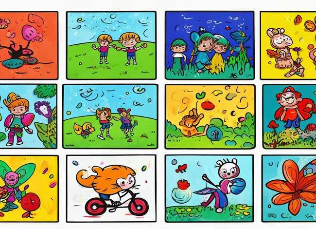 儿童连环画8张 - 儿童连环画8张简单