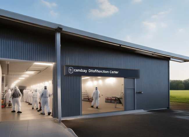 独立的二级洗消中心人员进出流程 - 猪场二级洗消中心