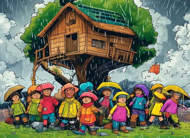 防台风儿童画 防台风儿童画图片大全