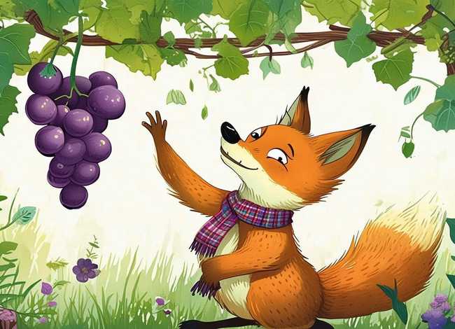 儿童狐狸和葡萄的故事，狐狸和葡萄的故事绘本