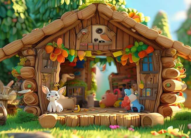 儿童动物房、儿童画画大全简单漂亮 动物 房子
