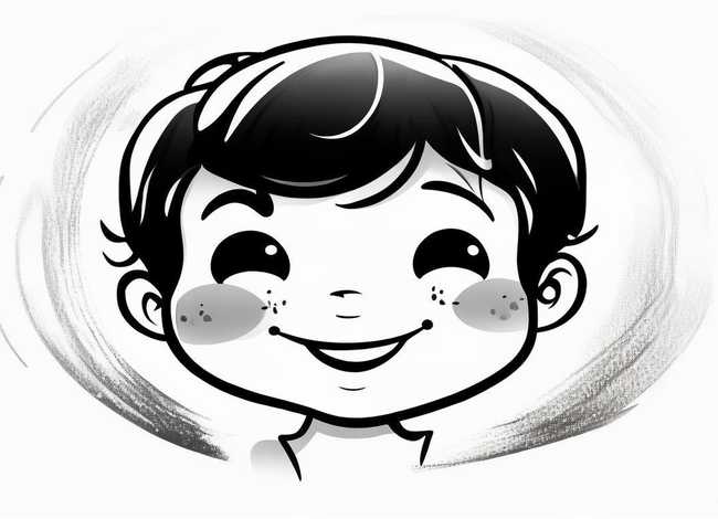 儿童黑白画 可爱；儿童黑白画 可爱图片
