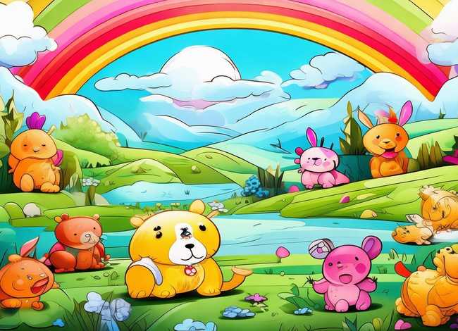 儿童故事涂色画打印大图、幼儿故事涂色