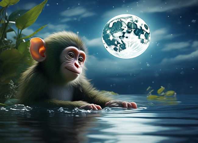小猴子捞月亮故事；小猴子捞月亮故事完整版