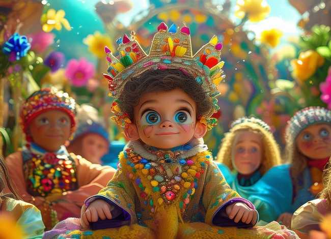 儿童王国简笔画；国王儿童简笔画有颜色