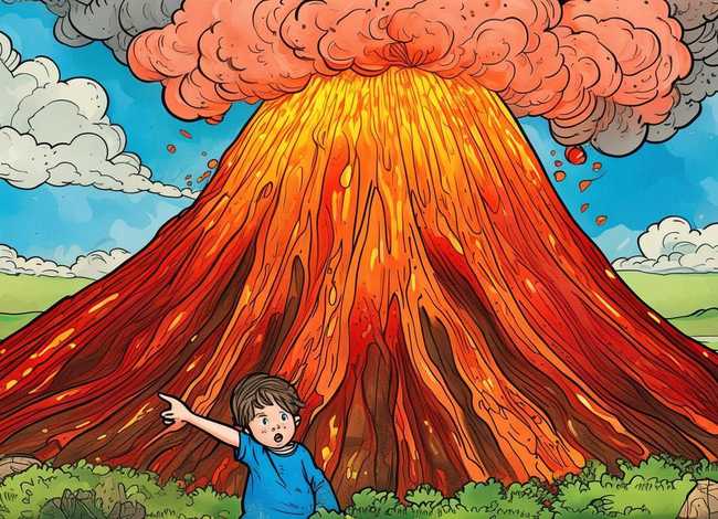 火山喷发儿童科普，火山喷发儿童绘画