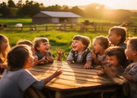 农场里的故事儿童；农场里的小故事