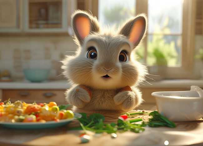 幼儿故事小兔子学吃饭、小兔学吃饭的故事幼儿