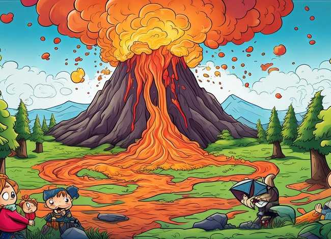 儿童绘本火山的故事，火山爆发的绘本故事