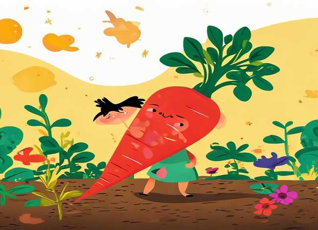 儿童故事1-3岁经典故事拔萝卜；幼儿故事拔萝卜场景图