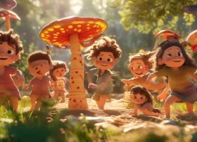 故事中的儿童有的顽皮可爱 - 小朋友们这个故事有趣吗