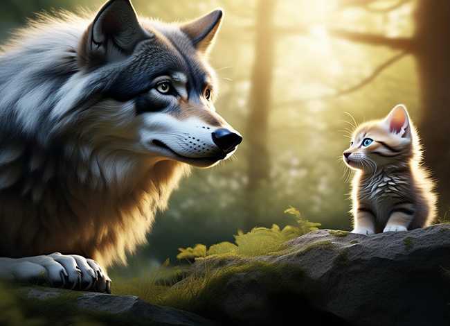 大灰狼和小猫咪的故事、大灰狼和小猫咪的故事视频