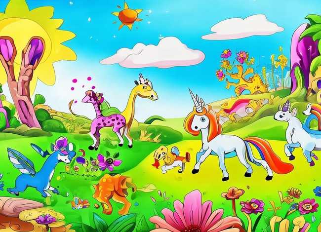 儿童画动物，儿童画动物王国