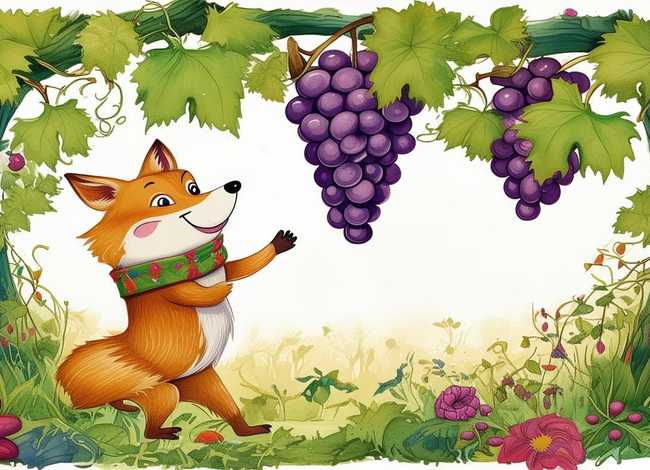 儿童狐狸和葡萄的故事，狐狸和葡萄的故事绘本