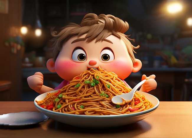 儿童牛肉面图片、牛肉面儿童画图片