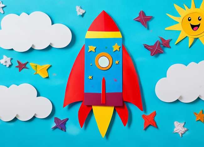 儿童故事火箭上天、火箭上天图片幼儿手工