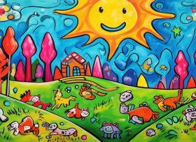 一年级儿童画，小学一年级儿童画