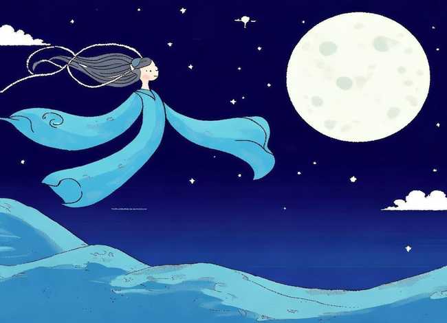 嫦娥奔月简笔画儿童画简单、嫦娥奔月简笔画 简单 儿童画