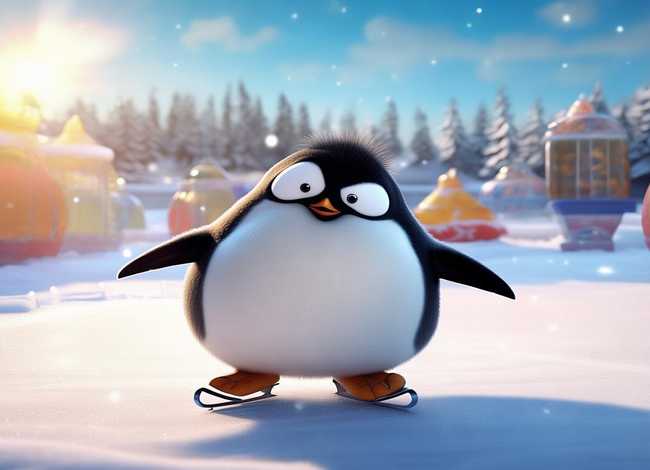 儿童故事企鹅不会滑冰；小企鹅滑冰的故事