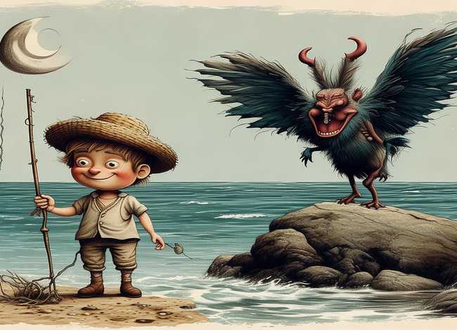 儿童寓言故事渔夫与魔鬼、渔夫和魔鬼的故事 寓言故事