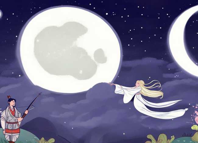 嫦娥奔月嫦娥和后羿的故事儿童画，后羿与嫦娥的故事嫦娥奔月的故事