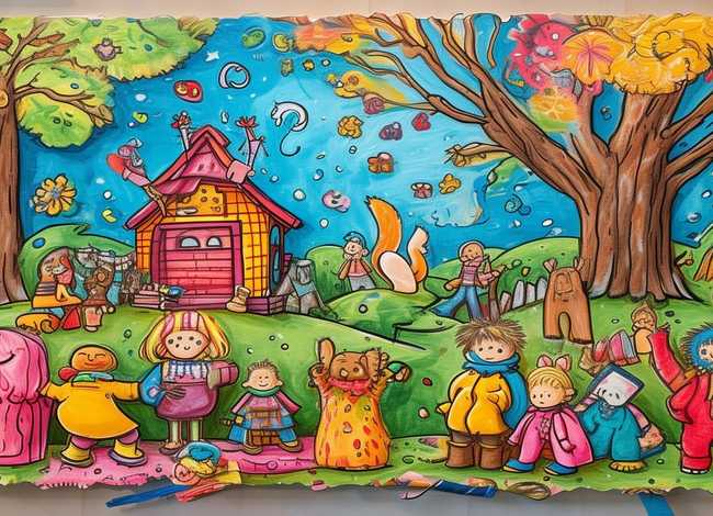 小学生故事绘画，小学生故事绘画底板