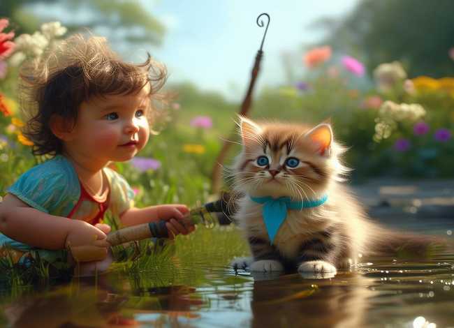 儿童故事小猫钓鱼，小猫钓鱼幼儿故事