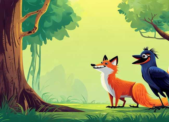乌鸦与狐狸的儿童故事简短 乌鸦与狐狸的故事简写
