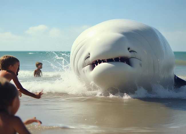 白鲸 小朋友（白鲸吓唬小朋友）