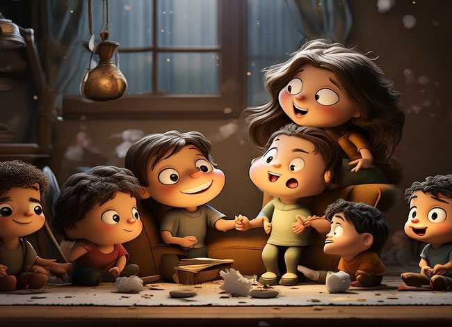 妈妈讲故事插图，妈妈讲故事插图简笔画