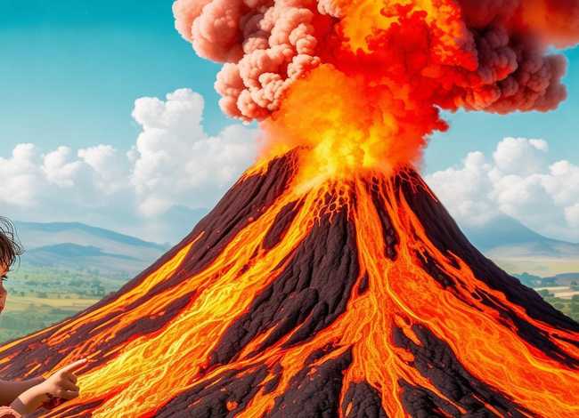 火山喷发儿童科普，火山喷发儿童绘画