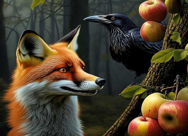 乌鸦和狐狸的故事完整版（乌鸦和狐狸的故事完整版文案）