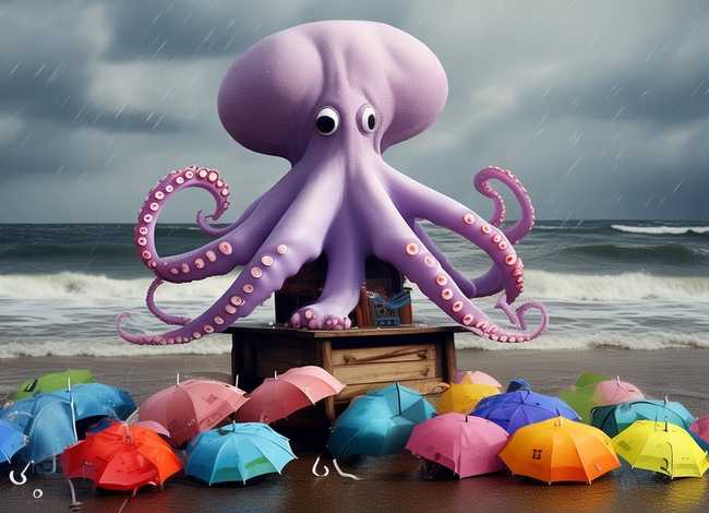 章鱼卖雨伞的故事，章鱼卖雨伞的故事教案